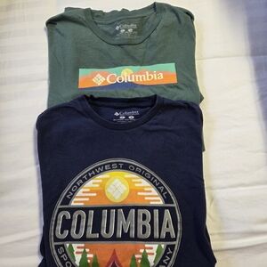 Columbia Green and Navy Graphic T-Shirts